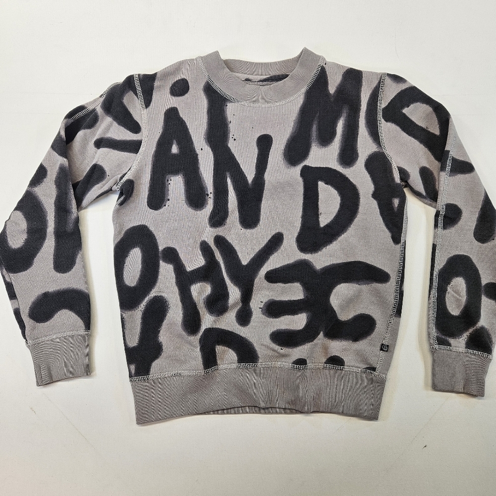 Cheap Monday Womans Long Sleeve Crewneck Sweatshirt XS Gray And Black